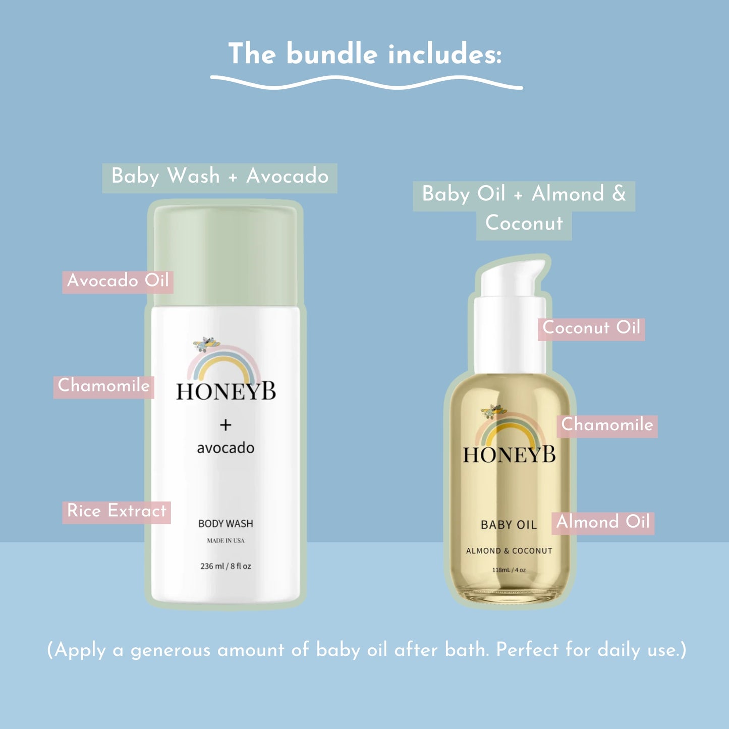 Baby Body Wash + Body Oil | Before Bed Bundle